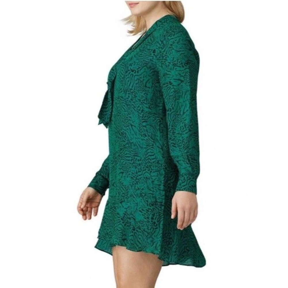 Parker Mini Dress Dress Green Black Animal Print Silk Blend XS